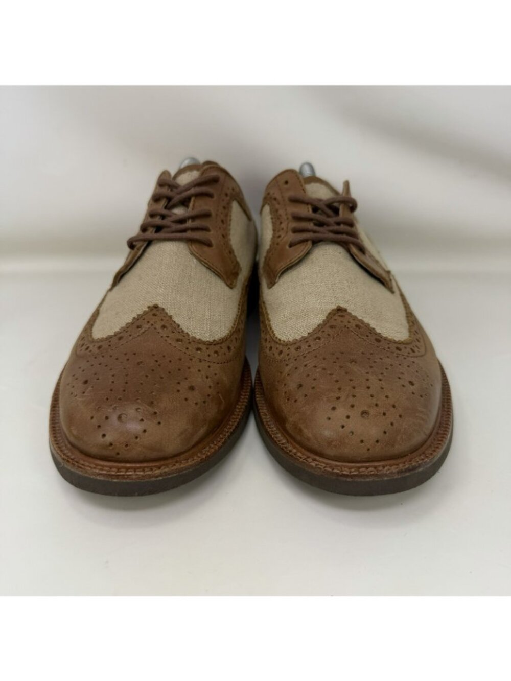 Polo Ralph Lauren Torrington Wingtip Oxford Shoes Brown Beige Men’s Size 999 - Picture 3 of 6